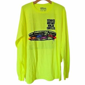 TMNT Neon Electric Green Sewer Squad Long Sleeve Tee Slime Core Streetwear Vibe